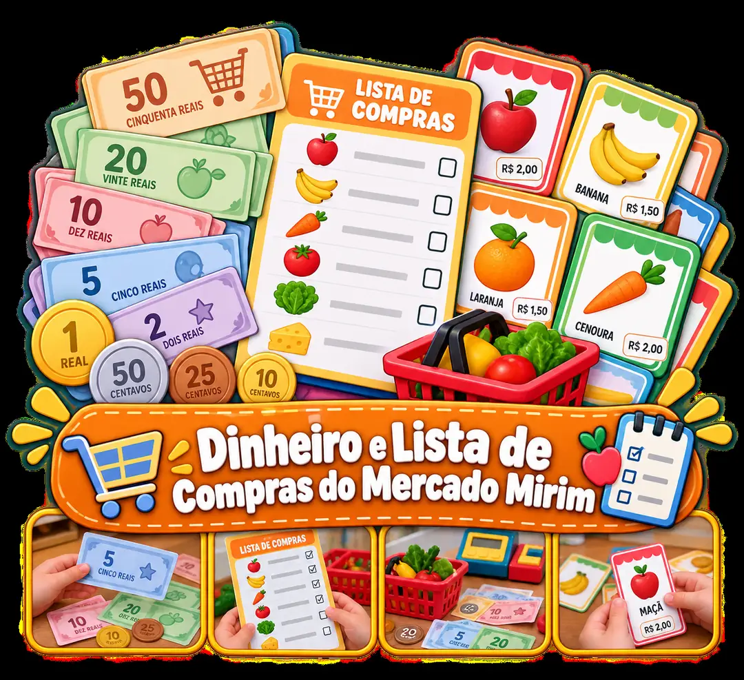 Bônus 2 — Dinheiro e Lista de Compras do Mercado Mirim