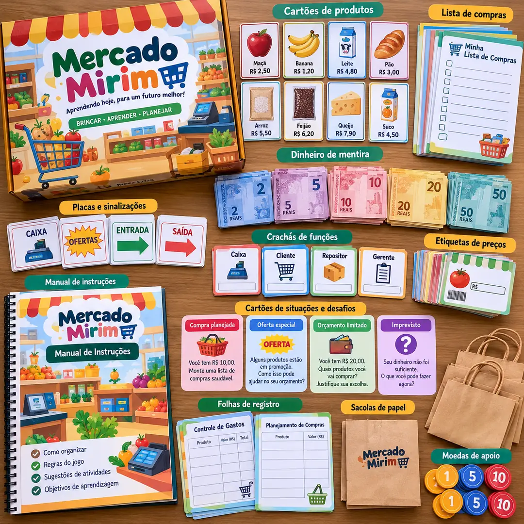 Mercado Mirim — Kit Lúdico de Educação Alimentar para Crianças — imagem 1